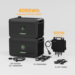 Exklusiv bei Christmas: Growatt NOAH 2000 Balkonkraft Batteriespeicher - 4096Wh Batterie Speicher + 800W Wechselrichter / Abholung Hamburg