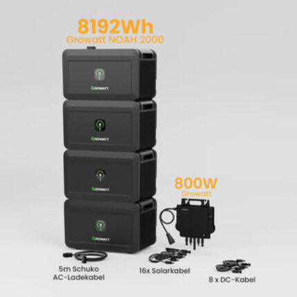 Growatt NOAH 2000 Balkonkraft Batteriespeicher Sonderangebot - 8192Wh Batterie Speicher + 800W Wechselrichter / Selbstabholung