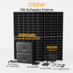 Growatt NOAH 2000 Balkonkraftwerk mit Speicher, 2048/4096/6144/8192Wh, 880/1760W TW Black Frame - 4096Wh Batterie Speicher + 4 x 440W  Black Frame Solarmodule + 800W Wechselrichter / Standardversand (Versandkosten werden bei der Kasse berechnet)