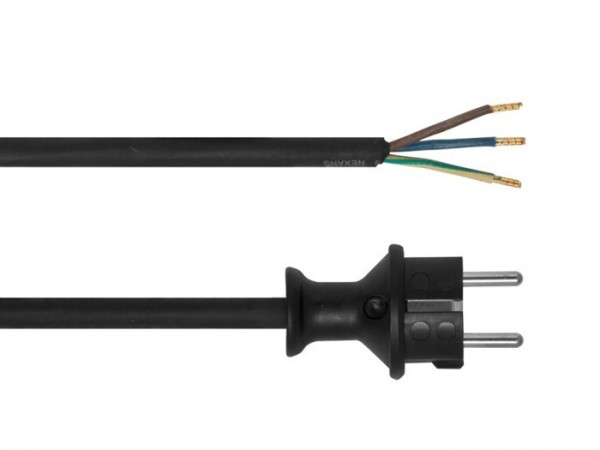 Gummi-Anschlussleitung Gummi-Anschlussleitung, H07RN-F, 3 x 1,5², 3 m, schwarz - Image 1