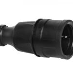 Gummibuchse Schuko mit Polyamideinsatz, IP44, 230V, schwarz