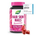 Hair Skin Nails Gummies I 4in1 mit 2500 µg Biotin, Zink, Kollagen, Silizium I Erdbeer-Geschmack I ohne Gelatine I 60 Stk