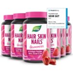 Hair Skin Nails Gummies I 4in1 mit 2500 µg Biotin, Zink, Kollagen, Silizium I Erdbeer-Geschmack I ohne Gelatine I 60 Stk