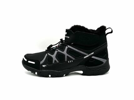 Herren Wanderschuhe gefütterter Stifel Schwarz-Weiß 39