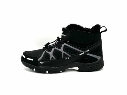 Herren Wanderschuhe gefütterter Stifel Schwarz-Weiß 45