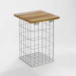 Hocker feuerverzinkt MW 5 x 10 cm, TEAK