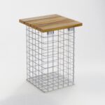 Hocker feuerverzinkt MW 5 x 5 cm, TEAK