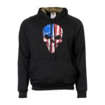 Hoodie BR Flag Skull schwarz – mit Kapuze Einsatz & Daypacks – Modell 3190 | Outdoor Militär Tactical Gear