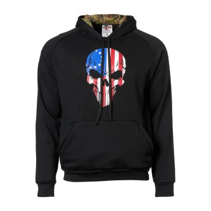 Hoodie BR Flag Skull schwarz – mit Kapuze Einsatz & Daypacks – Modell 0795 | Outdoor Militär Tactical Gear
