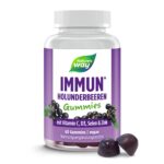 Immun Holunderbeeren Gummibärchen I 4in1 Formel Vitamin C, D3, Zink & Selen I Holunderbeer-Geschmack I vegan I 60 Stk