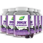 Immun Holunderbeeren Gummibärchen I 4in1 Formel Vitamin C, D3, Zink & Selen I Holunderbeer-Geschmack I vegan I 60 Stk