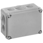 IP65 Outdoordose 6+4 Einführungen M25+M40 Kunststoff grau