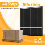 JA Solar 445Wp Black Frame Paneel Bifaziale N-Doppelglas-Monomodul Solarmodul - 445Wp Bifaziale JA Solar / 36 Stücke / Abholung München