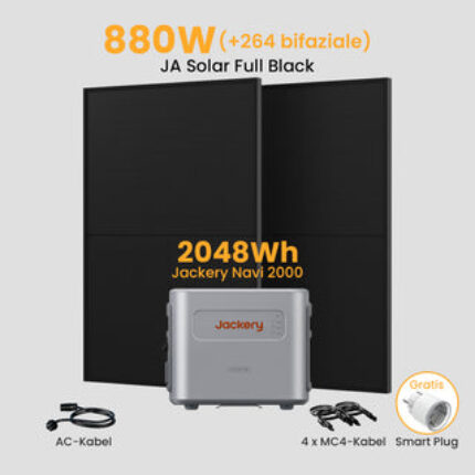 Jackery Navi 2000 Balkonkraftwerk mit Speicher, 2048-8192Wh Solarspeicher dealclub - 2048Wh Solarspeicher+2 x 440Wp Bifaziale Solarmodule / Abholung Hamburg