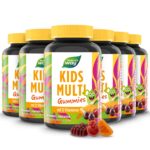 Kids Multi Gummies I Multivitamin für Kinder ab 4 Jahren I 14 Nährstoffe I Orangen-, Trauben-, Kirsch-Geschmack I 60 Stk