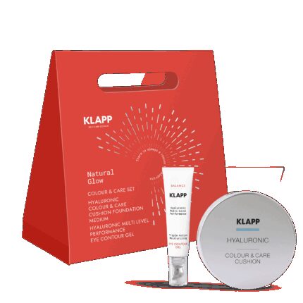 KLAPP Cosmetics -  Natural Glow Colour & Care Set Medium (Colour & Care Cushion Foundation Medium 15g + BALANCE Eye Contour Gel 15ml)