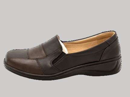 Komfort Damen Mokassins Halbschuhe Dunkelbraun-Hellbraun 39