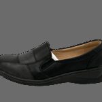 Komfort Damen Mokassins Halbschuhe Schwarz-Grau 42