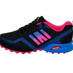 Laufschuhe  Sneaker Turnschuhe Schwarz-Königsblau-Fuchsia 38