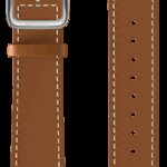 leather Wristband brown, silver buckle 18mm