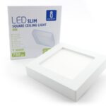 LED Aufbaupanel eckig, 172x172mm 12W, 3000K, 750lm, inkl Netzteil weiss