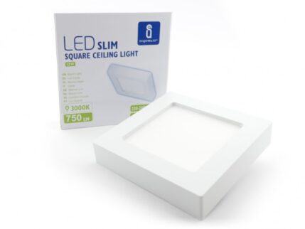 LED Aufbaupanel eckig, 172x172mm 12W, 3000K, 750lm, inkl Netzteil weiss
