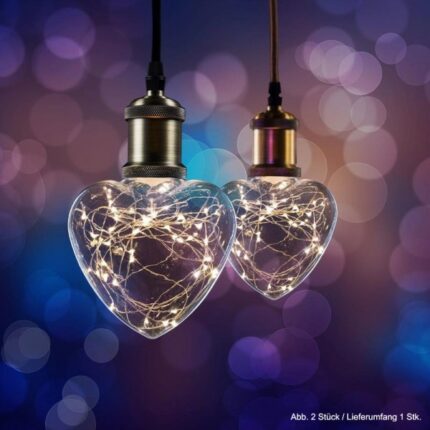 LED Effekt Leuchtmittel Lichterkette Herz E27 1,5W 2700K