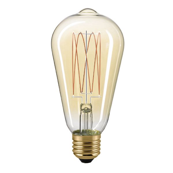 LED Filament Leuchtmittel Edison Slim Gold 7W E27 640lm 2500K dimmbar LED Filament Leuchtmittel Edison Slim Gold 7W E27 640lm 2500K dimmbar - Image 1