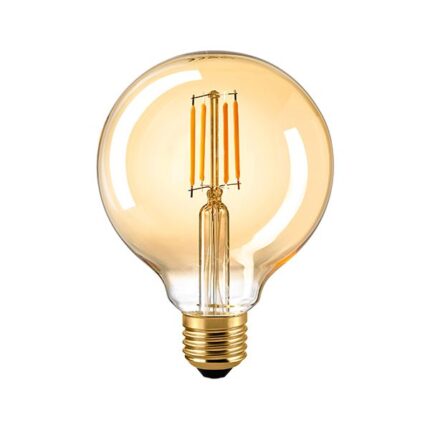 LED Filament Leuchtmittel Globe Gold 95mm 7W E27 720lm 2500K dimmbar