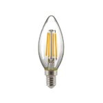 LED Filament Leuchtmittel Kerze klar 5W E14 630lm 2700K dimmbar