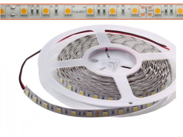 LED Flex Stripe 5m warmweiß (3270K) 5050 SMD 60 LEDs/m 24V IP65 LED Flex Stripe 5m warmweiß (3270K) 5050 SMD 60 LEDs/m 24V IP65 - Image 1