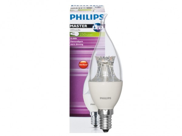 LED Kerzenlampe MASTER-LED 6W 230V 470lm LED Kerzenlampe MASTER-LED 6W 230V 470lm, CND-Dimmung, klar, Flame - Image 1