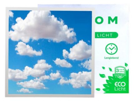 LED Panel 620x620 3D Motiv Himmel 1600lm 40W 30.000Std. inkl. Netzteil