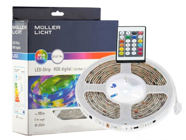 LED Stripe Digital Komplett-Set 5m RGB inkl. Controller 30LED/m