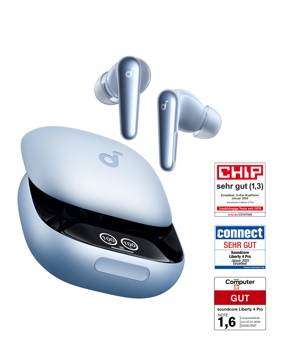 Liberty 4 Pro | True Wireless Earbuds mit Noise Cancelling Hellblau Matt