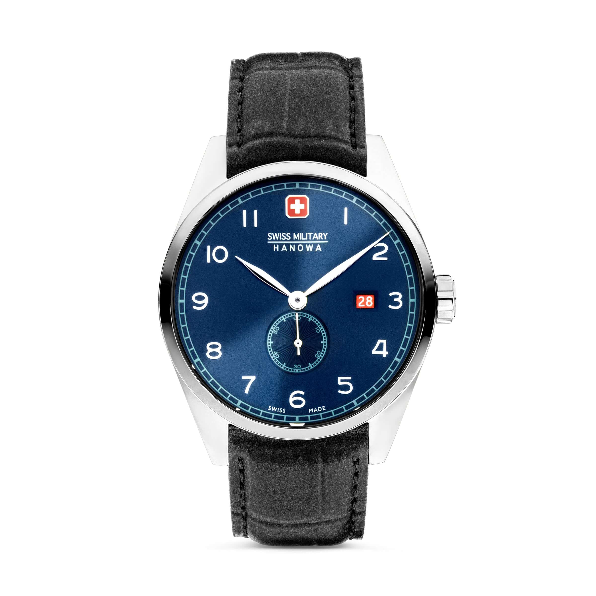 LYNX Leder Blau - Chronograph - Swiss Made