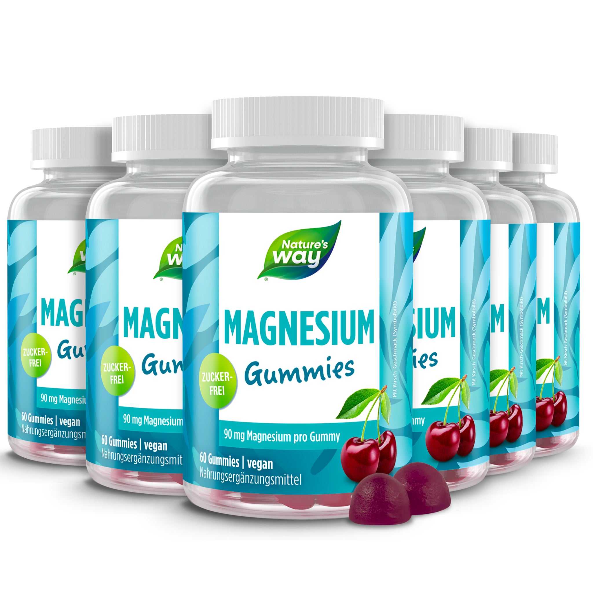 Magnesium Gummibärchen für Erwachsene & Kinder I 180 mg Magnesiumcitrat I Kirsch-Geschmack I vegan I zuckerfrei I 60 Stk Magnesium Gummibärchen für Erwachsene & Kinder I 180 mg Magnesiumcitrat I Kirsch-Geschmack I vegan I zuckerfrei I 60 Stk - Image 1