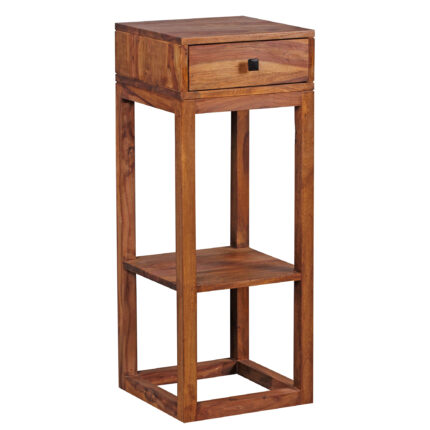 Massiver Beistelltisch PATAN Holz Massiv 90 x 35 x 35 cm, Telefontisch mit Schublade für Flur Anrichte, Moderne Konsole mit Ablage