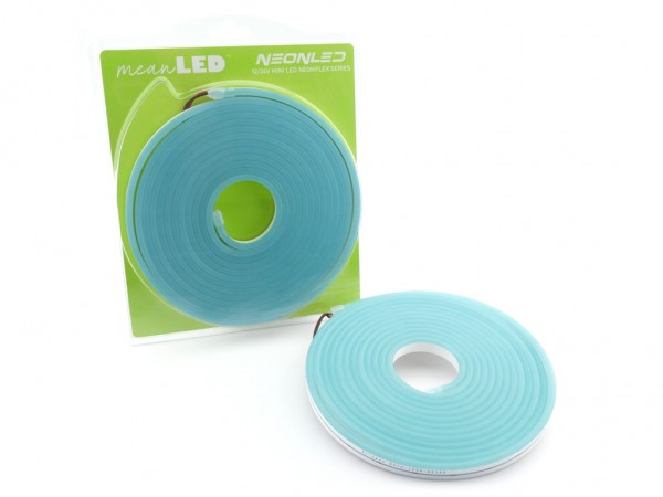 MINI neonLED Silikon-Schlauch 5m Rolle 8W/m 12VDC IP67 Farbe: Hellblau (485nm)