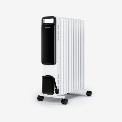 Omniwarm 2500W Öl gefüllt 11 Flossen Öko -Kühlerheizung mit digitalem Display - Weiß