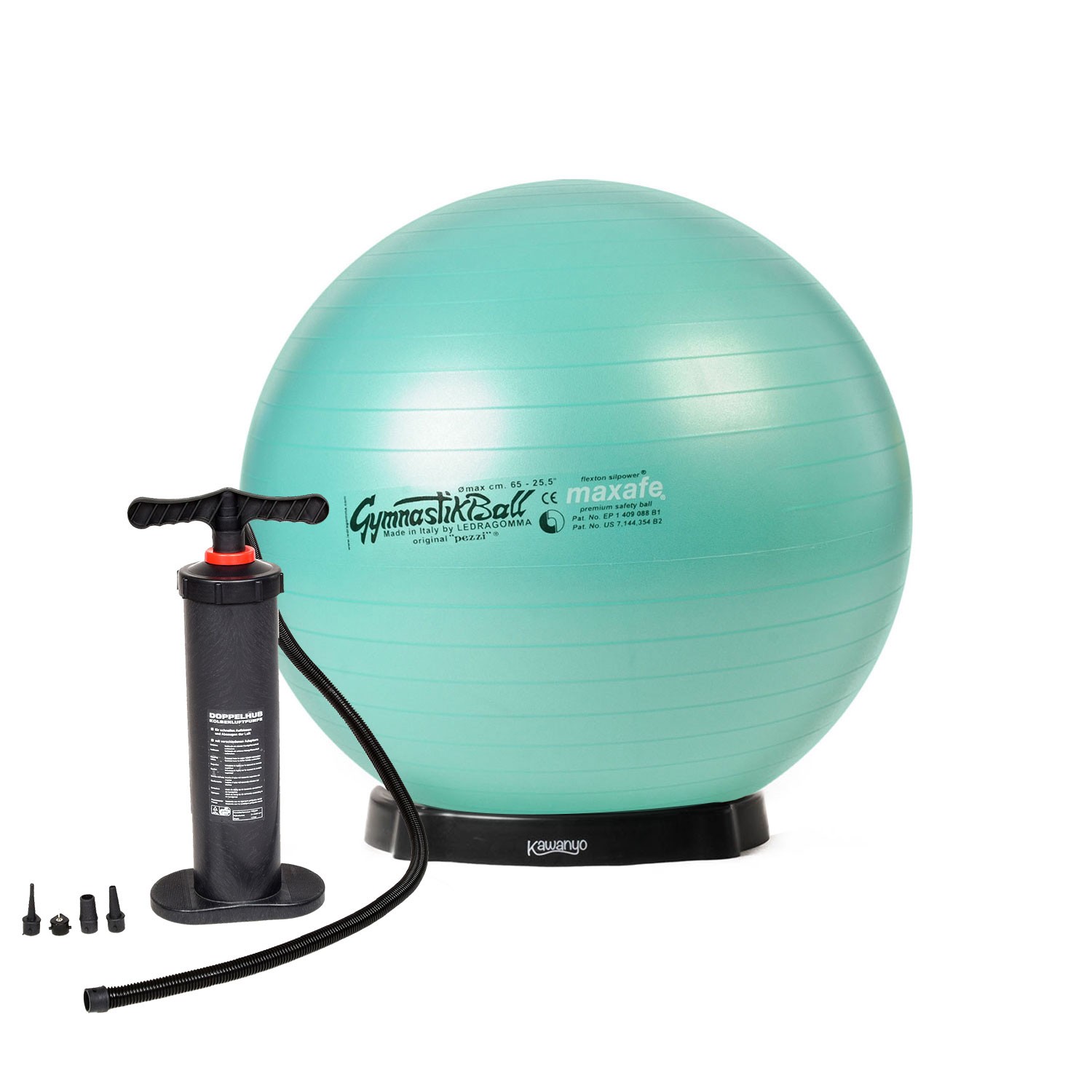 Original Pezzi® Gymnastikball MAXAFE m. Standpumpe u. Ballschale Original Pezzi® Gymnastikball MAXAFE m. Standpumpe u. Ballschale - Image 1
