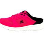 Pantoletten Sandalette Slipper Sabots Fuchsia-Schwarz 36