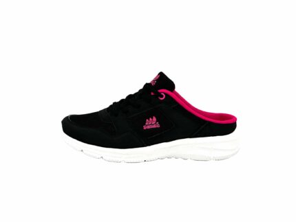 Pantoletten Sandalette Slipper Sabots Schwarz-Fuchsia 40