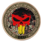 Patch Punisher Skull mit Text rund tarn schwarz rot – Zubehör | Outdoor Militär Tactical Gear
