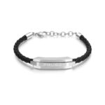 Police Herren Armband Leder Edelstahl Schwarz - Armbänder Herren Leder - Armband Herren Leder Schwarz