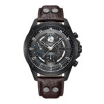 Police Herren Armbanduhr Analog Leder Schwarz Blau 44mm Chronograph Herrenuhr Handgelenk