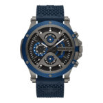 Police Herren Armbanduhr Chronograph Uhr Blau Schwarz 44mm Edelstahl Silikon - Sportliche Herrenuhr mit Datum & Stoppuhr