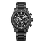 Police Herren Chronograph Uhr 44mm Schwarz Edelstahl Armbanduhr Herrenuhr Chronographen