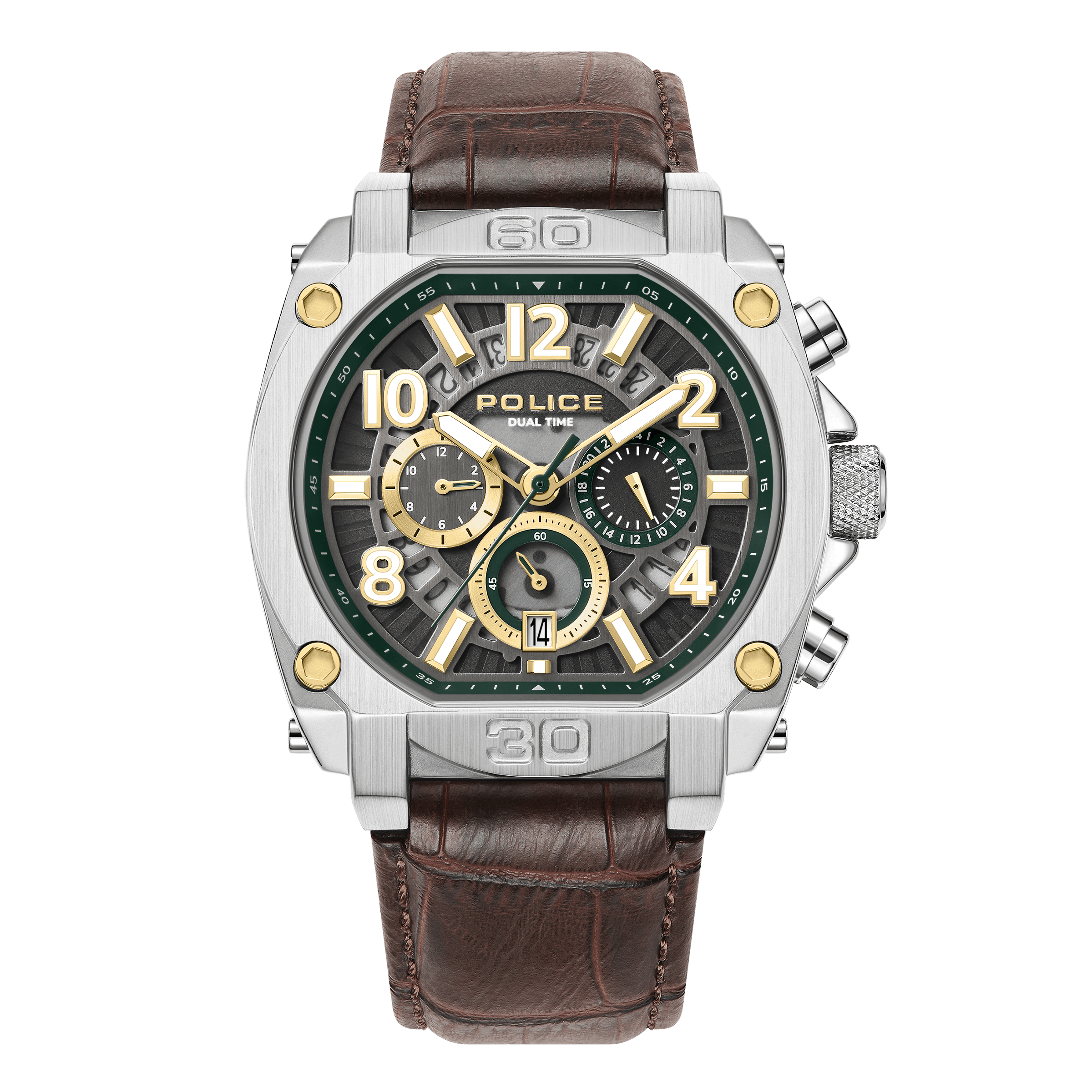 Police Herren Chronograph Uhr Silber 44 mm Edelstahl - Police Uhren Online Shop - Armbanduhr Herren Chronograph