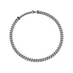 Police Herren Kette Halskette Gliederkette Silber Schwarz Edelstahl